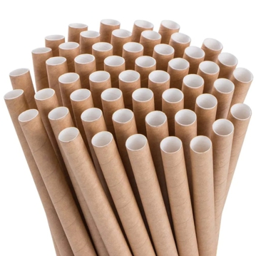 Palhinha Direita em Papel Avulso - Kraft Castanho  8x230mm 150un