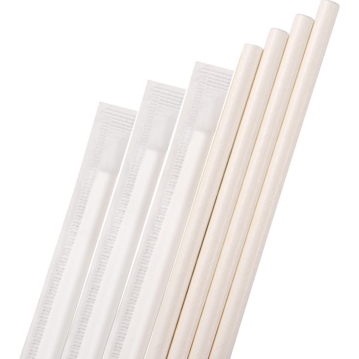 Palhinha Direita em Papel Embrulhada Individualmente - Branca  6x200mm 500un