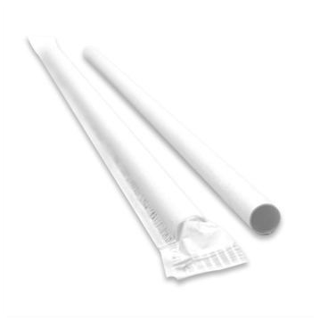 Palhinha Direita em Papel Branco Embrulhada Individualmente 10x200mm 200un