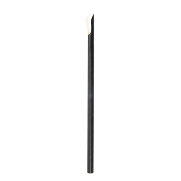 Palhinha Colher em Papel Preto  8x210mm 100 un