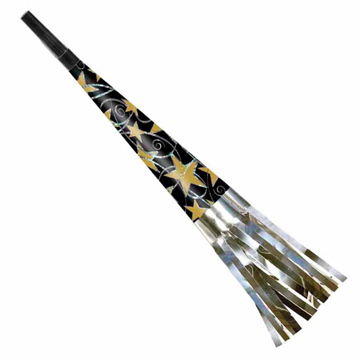 Trompeta Carto Hologrfico Preto 260mm 12 un