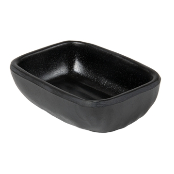Bol  sauce rectangulaire en mlamine noire 90ml 99x69x32mm 6 unit