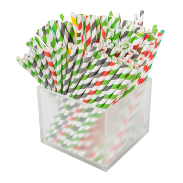 Suporte Acrilico Transparente para Palhinhas 125x125x100mm 1 un