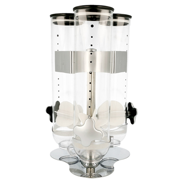 Dispensador Acrilico Triplo de Cereais com Base Giratria 200x200x450mm 1 un