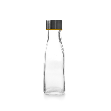 Garrafa Vidro Transaprente + Tampa Ao 285ml 55x180mm 48 un