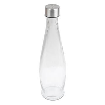 Garrafa Vidro Transaprente + Tampa Ao 930ml 90x320mm 24 un