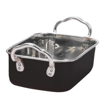 Mini Cuba Rectangular com asas em inox Preto 145x95x45mm 6 un