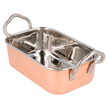 Mini Cuba Rectangular com asas em inox Cobre 145x95x45mm 6 un