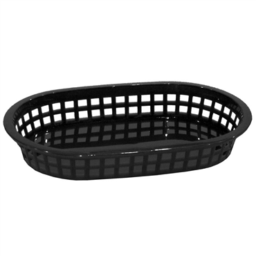 Cesta em Plstico Preto Comprida 280x175x40mm 12 un