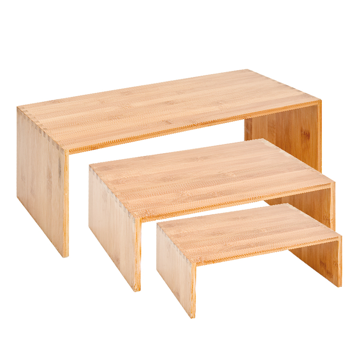 Set de 3 Elevadores Mdios em Bamb para Buffet