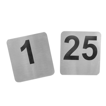Jogo de Nmeros de Mesa em Inox de 1 A 25 95x88mm 25un
