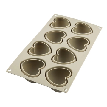Molde de Silicone para Pastelaria Cuoricino 8x96ml  65x65x39mm