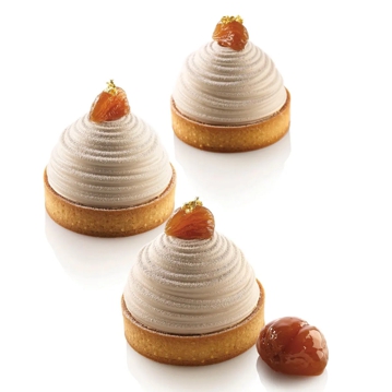 Molde de Silicone para Pastelaria Kit Tarte Ring Montblanc 6x106ml  74x24mm