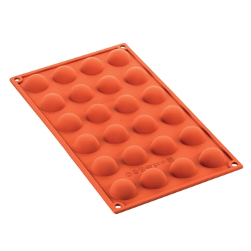 Molde de Silicone para Pastelaria Meia Esfera SF006 24x10ml  30x15mm