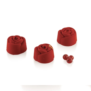 Molde de Silicone para Pastelaria Rosa Pequena SF074 44x27mm