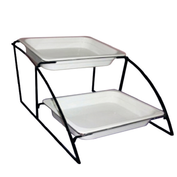 Suporte de Ferro Preto de 2 Nveis para Cubas Gastronorm 1/2 360x490x360mm 1 un