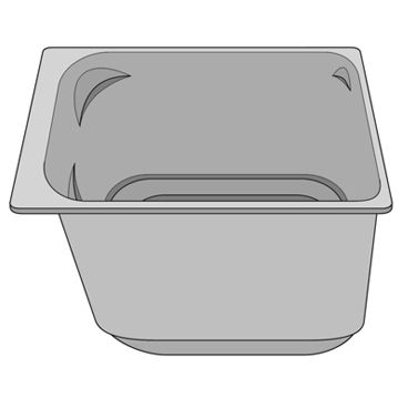 Cuba em Plstico Cinzento para Gelado 2500ml Caixa 176