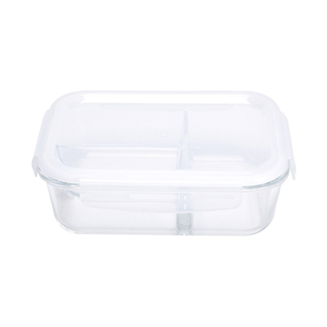 Recipiente de Conservao de Vidro com Tampa 1000ml 2 Compartimentos 6 un