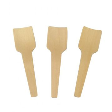 Colher em Madeira para Gelados 70mm 20x100 un