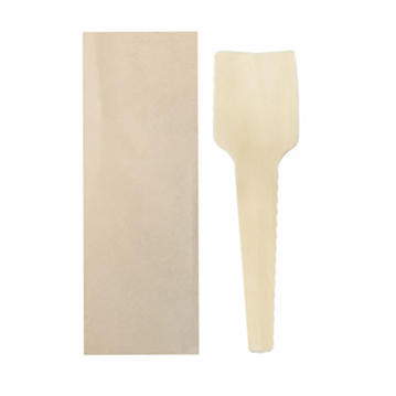 Colher em Madeira para Gelados 70mm Embrulhada Individualmente  1000 un