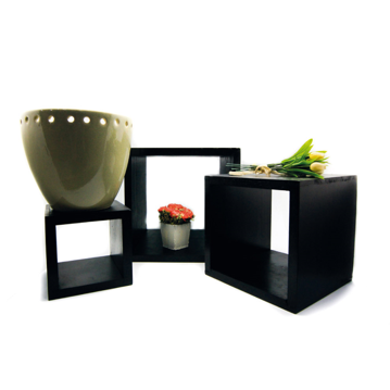 Set de 3 Elevadores de Buffet em Madeira Preto 130/180/230mm