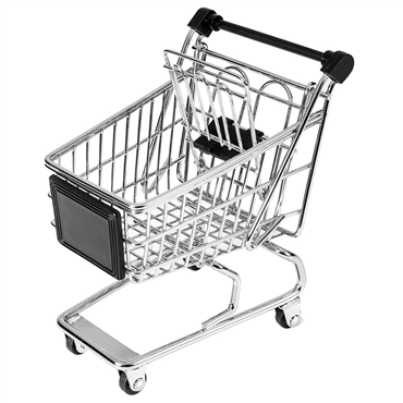Mini Carrinho de Compras em Ao Cromado 130x135x95mm 6 un
