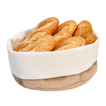 Corbeille  pain en coton Crme/brun 150x200x70mm 12 unit