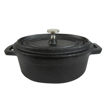 Cocotte de Ferro Preto Oval com Tampa 450ml 153/190x100x63mm 6 un
