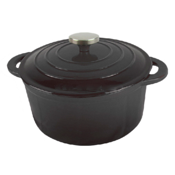 Cocotte de Ferro Preto Redonda com Tampa 1500ml 180/227x90mm 6 un