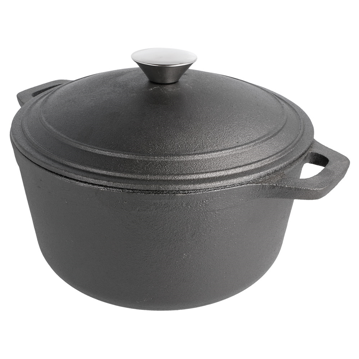 Cocotte de Ferro Preto Redonda com Tampa 4800ml 255/330x125mm 2 un