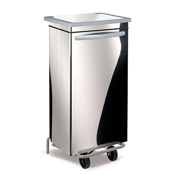 Contentor do Lixo com Pedal e Rodas 100 L