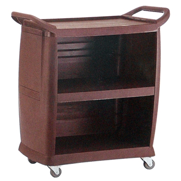 Carro de Servio aberto 1 lado 980x505x1050mm Plastico ABS Castanho