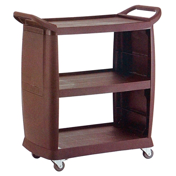 Carro de Servio aberto 2 lados 980x505x1050mm Plastico ABS Castanho