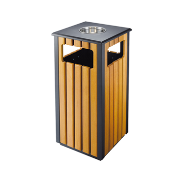 Papeleira de ao inox com Cinzeiro 300x240x620mm