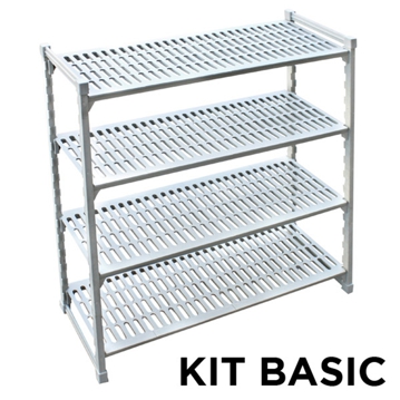 Estante Ventilada WindShelving 455x1525x1800mm em Ao Coberto com PP Cinzento