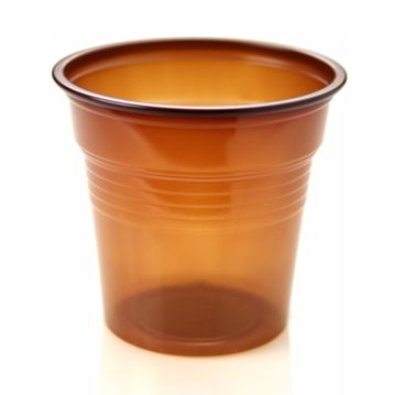 Vaso de Plstico para Caf Marrn Translcido 80ml Caja 48x50