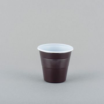 Vaso de Plstico Caf Blanco+Marrn 80ml Caja 50x100
