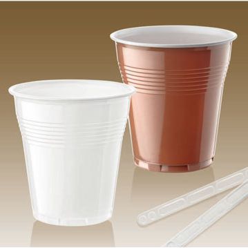 Vending Plastic Cup - White and Brown 150cc 30x100 pcs