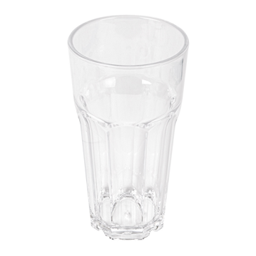 Copo em Policarbonato Transparente Facetado Empilhvel 373ml 76x130mm 72 un