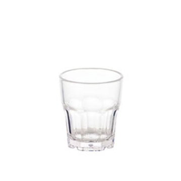 Copo em Policarbonato Transparente Facetado Empilhvel 35ml 42x48mm 24 un