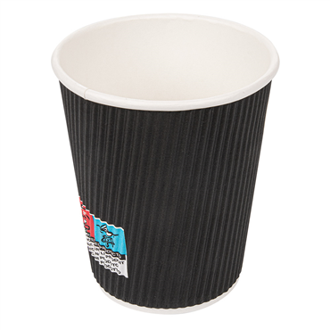 Copo de Carto para Bebidas Quentes Dupla Parede Preto 240ml  - Caixa 33x25un