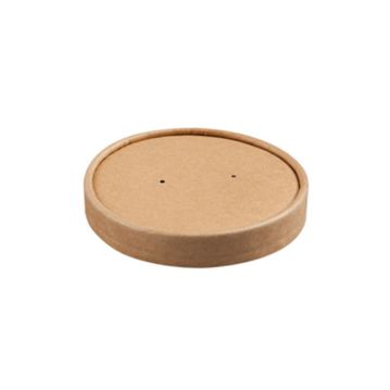 Tampa em Cartolina Kraft 90mm para Copo de Sopa ou Comidas Quentes 8/12oz Caixa 20x50un