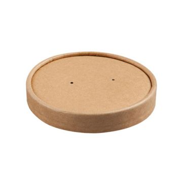 Tampa em Cartolina Kraft 99mm para Copo de Sopa ou Comidas Quentes 16oz Caixa 20x50un
