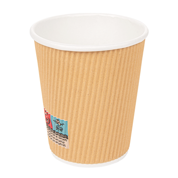 Copo de Carto para Bebidas Quentes Dupla Parede Kraft 240ml  - Caixa 40x25un