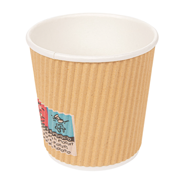 Copo de Carto para Bebidas Quentes Dupla Parede Kraft 120ml  - Caixa 25x40un