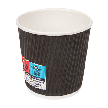 Copo de Carto para Bebidas Quentes Dupla Parede Preto 120ml  - Caixa 25x40un