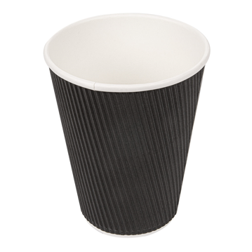 Copo de Carto para Bebidas Quentes Dupla Parede Preto 360ml  - Caixa 40x25un