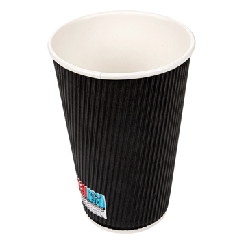Copo de Carto para Bebidas Quentes Dupla Parede Preto 480ml  - Caixa 25x20un