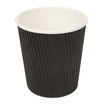Copo de Carto para Bebidas Quentes Dupla Parede Preto 180ml  - Caixa 25x40un