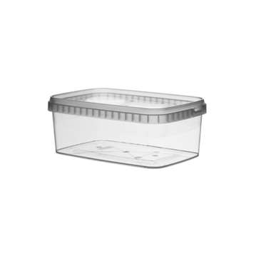 Recipiente de Plstico PP + tampa Transparente Inviolvel 1200ml 192x126x73mm 150 un